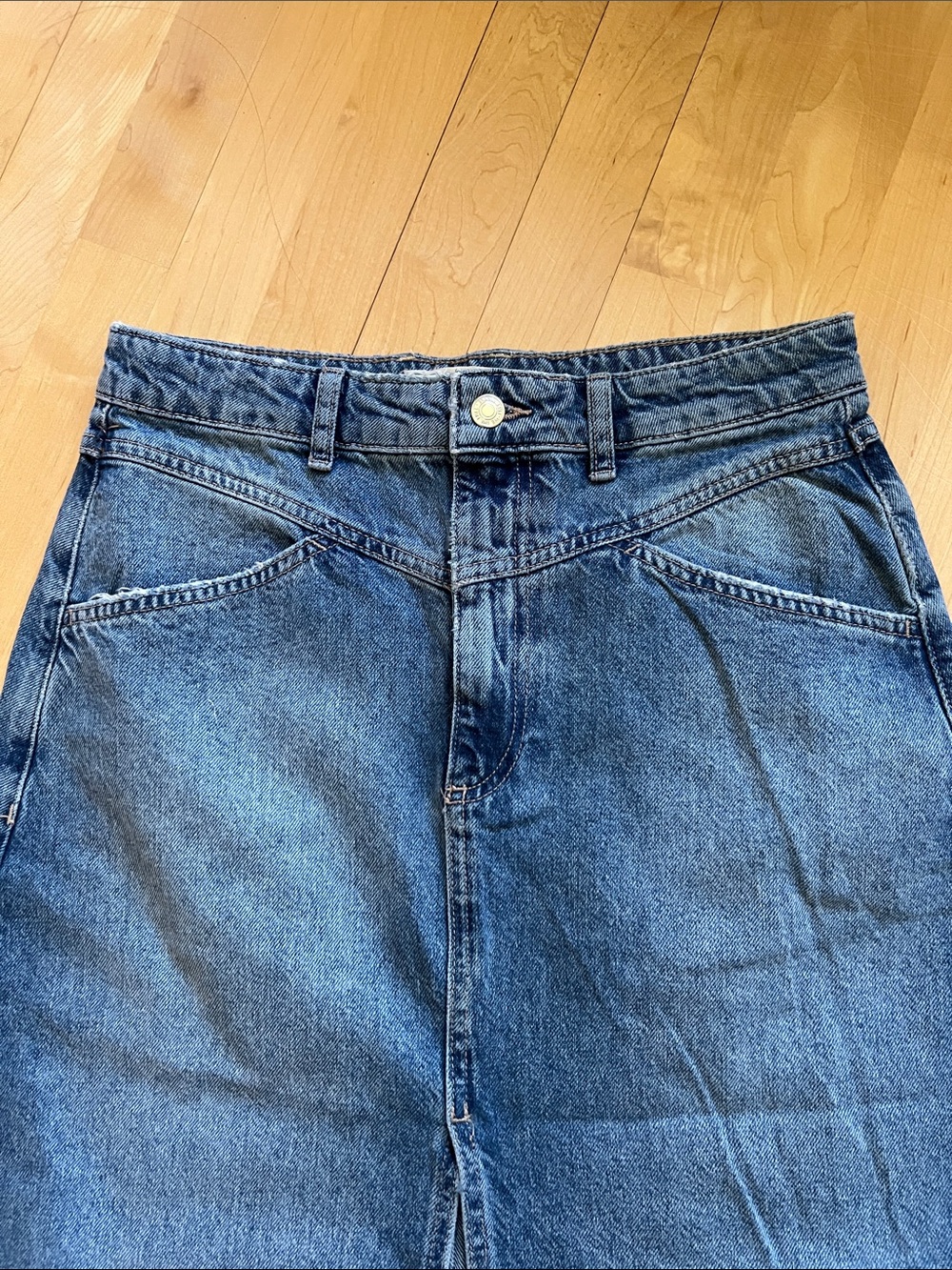 Free People Denim Maxi Skirt sizes 8 and 12 - Picture 9 of 10